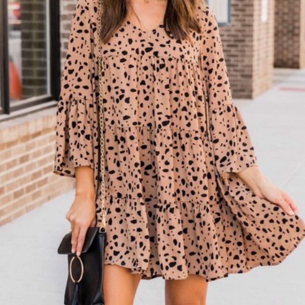 Pink Lily Leopard animal Print Dress